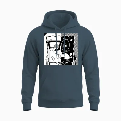 Spongebob Squarepants - Superfly Black and White Unisex Hoodie - Dark Heather