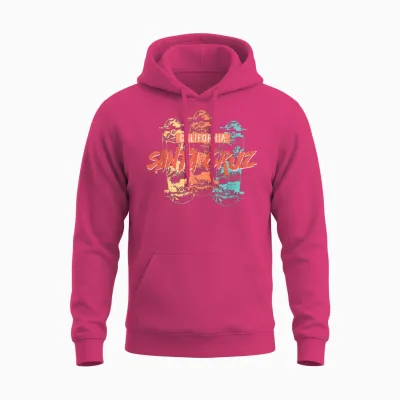 Tropischer Vintage-Skateboard-Skater Aus Santa Cruz, Kalifornien Unisex Hoodie - Heliconia