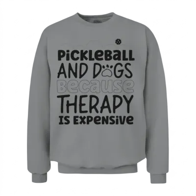 Pickleball Dog Pickleball and Dogs Unisex Sweatshirt - Sport Grey