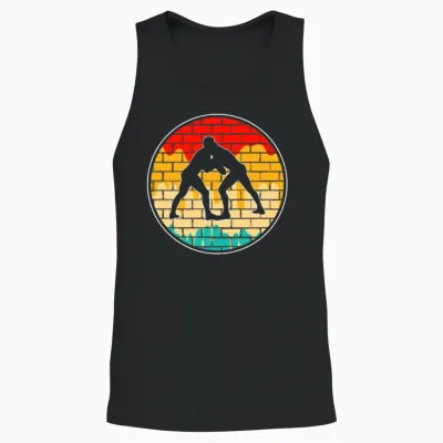 Wrestling Retro Unisex Tank Top - Black
