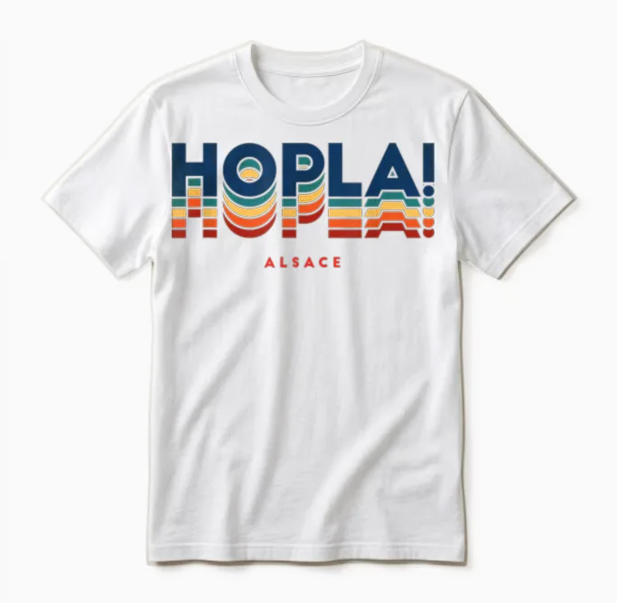 Hopla! Alsatian Vocabulary Gift Idea Alsace Alsatian Unisex T-Shirt in White