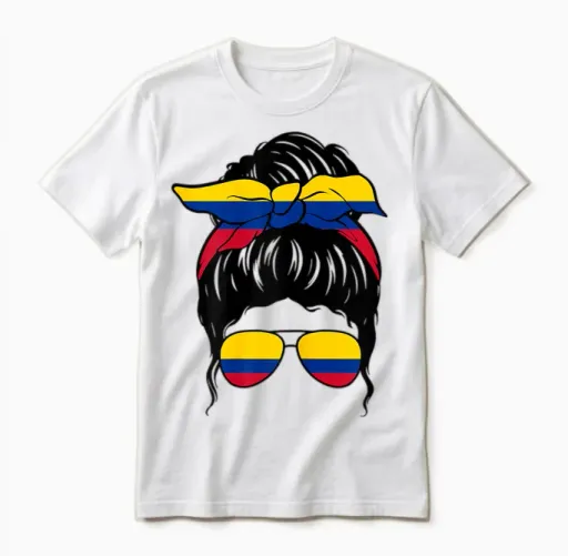 Colombian Girl Colombian Flag Colombian Proud Colombian Woman Unisex T-Shirt in White