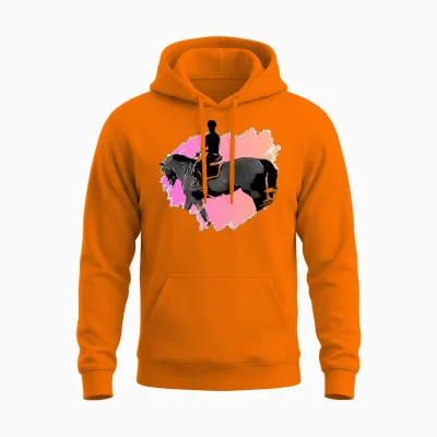 Horses Unisex Hoodie - Safety Orange