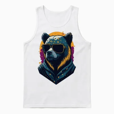 Fanny Beautiful Bear Design .cool Bear Design Unisex Tank Top - White