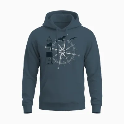 Segeln Kompass Windrose Leuchtturm Unisex Hoodie - Dark Heather