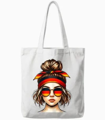 German Girl Deutsches Mädchen Deutschland Flagge Tote Bags - White