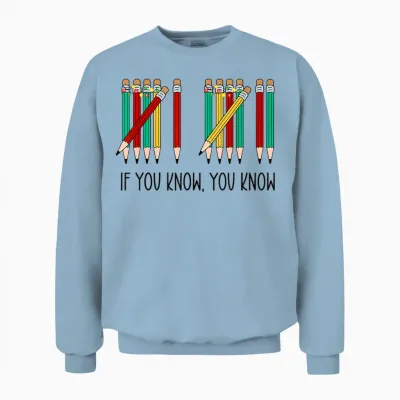 Funny Six Seven 6 7 Meme Gen Alpha 67 if You Know You Know Unisex Sweatshirt - Light Blue
