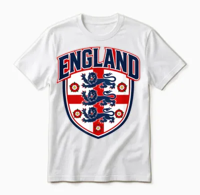 England Shirt with English Flag Men Women Kids England Unisex T-Shirt - White