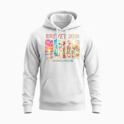 Brevet 2026 Vacances Plages Mode on Félicitation Mention Unisex Hoodie - White