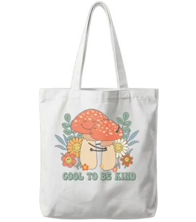 Cool to Be Kind, Retro , Tote Bags - White