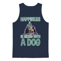Happiness Is Hiking with a Dog 2 Unisex Tank Top - Navy – 1
