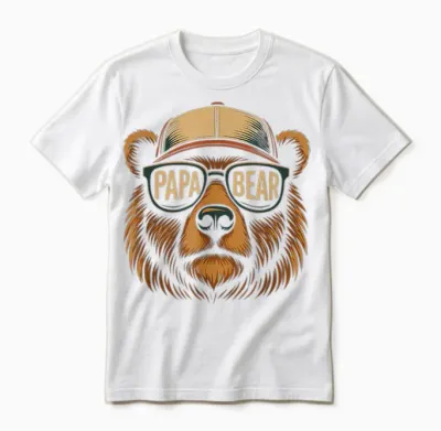 Papa Bear Father's Day Best Dad Bear Unisex T-Shirt - White