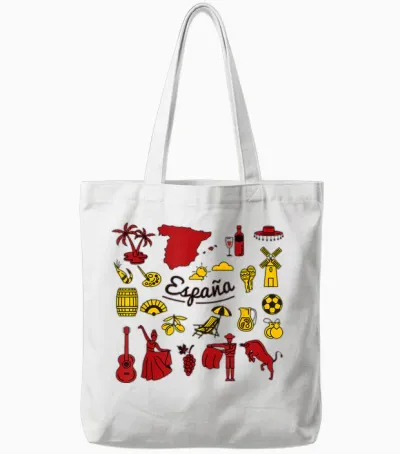 Viva España Icônes De La Culture Espagnole Design Rétro Vintage Tote Bags - White