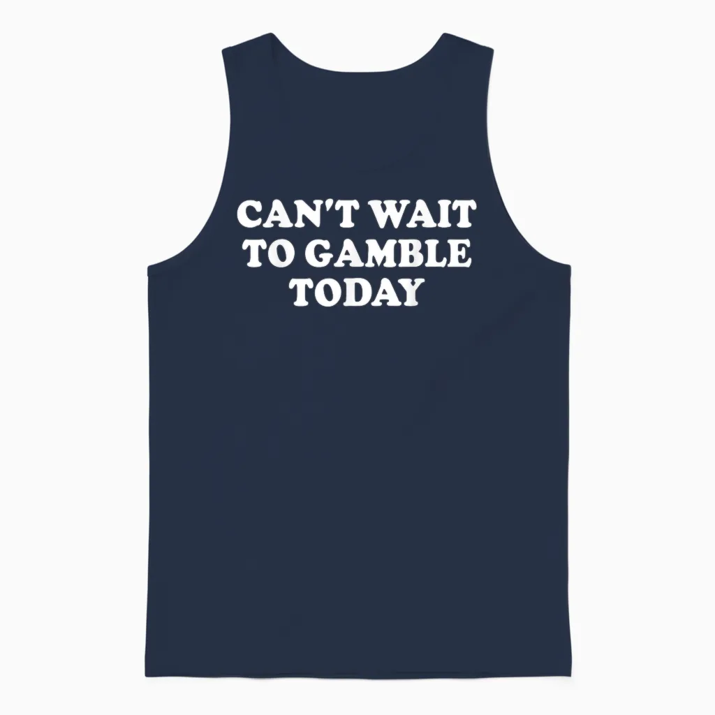 Can't Wait to Gamble Today Lustiges Retro-Glücksspiel Unisex Tank Top in Navy