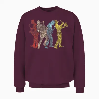 Saxophone Retro Vintage Unisex Sweatshirt - Maroon