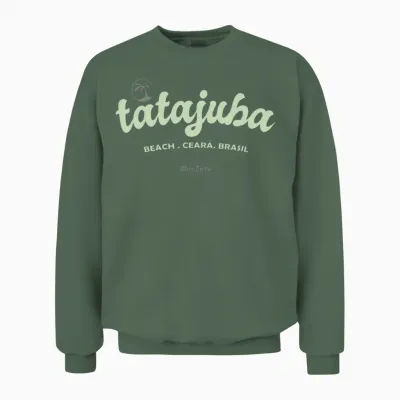Tatajuba Beach Retro Unisex Sweatshirt - Military Green