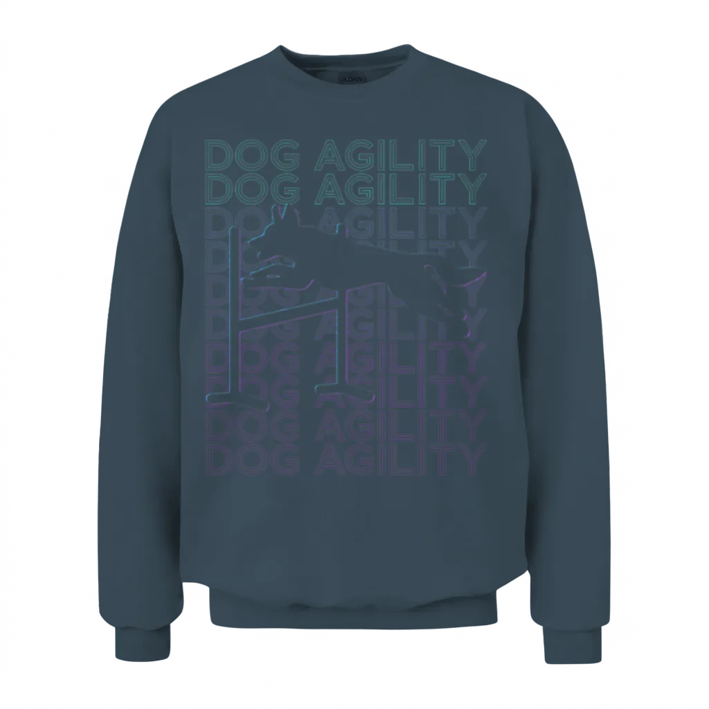 Dog Agility Dog Training Trainer Retro Unisex Sweatshirt - Dark Heather