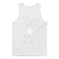 Love and a Dog — Lovers Gift Unisex Tank Top - White – 1