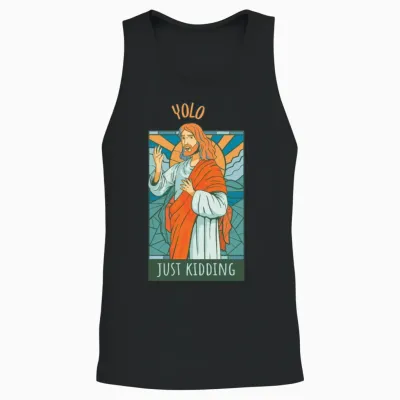 Funny Jesus Unisex Tank Top - Black