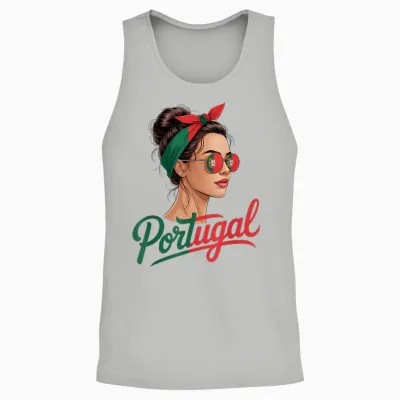 Portugal Messy Bun Girl Pride Portuguese Roots Unisex Tank Top - Ash