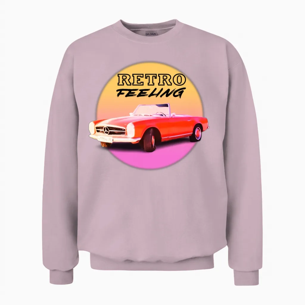 Retro Car Feeling 1 Cars & Muscle Unisex Sweatshirt - Light Pink