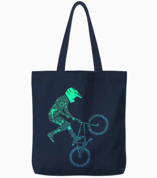 Boys Bmx Bike Shirts | Bike Rider Gear Bmx T-Shirt, Black Tote Bags in Navy