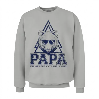 Papa Bear Triangle Emblem Unisex Sweatshirt - Ash