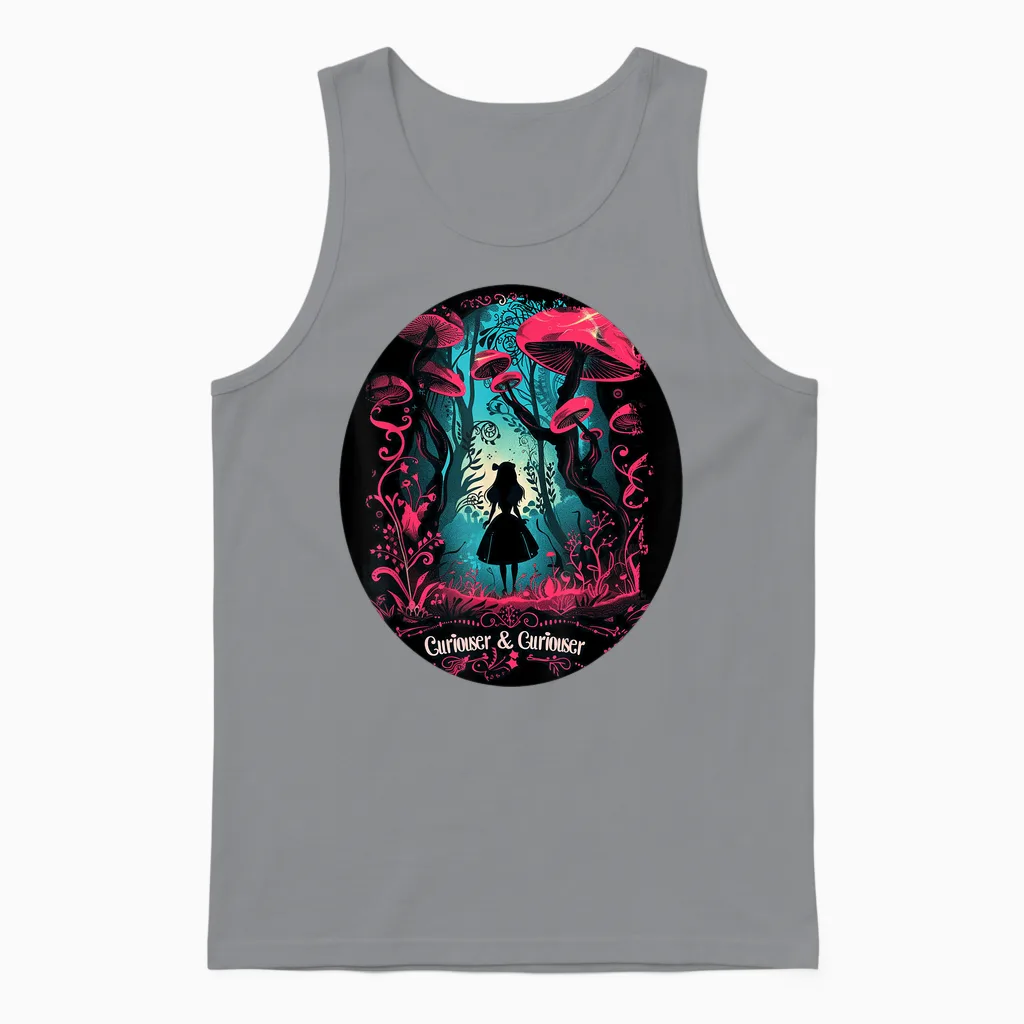 Alice in Wonderland T-Shirt, Black, S Unisex Tank Top in Sport Grey