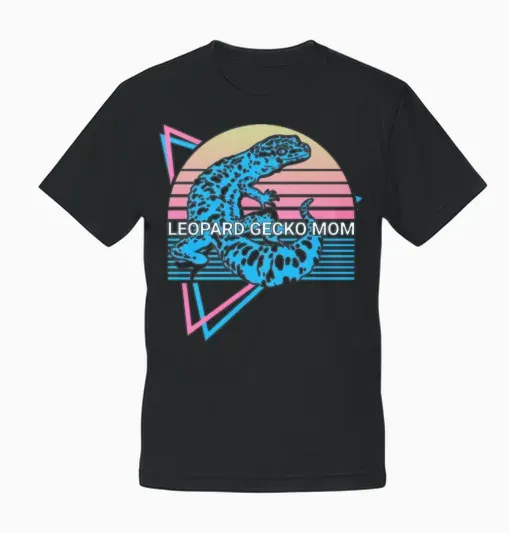 Leopard Gecko Mom Retro Unisex T-Shirt - Black