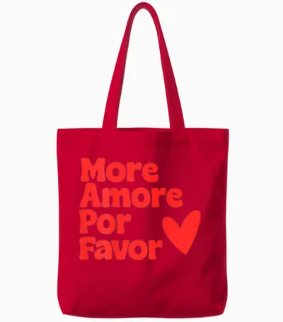 More Amore Por Favor X Mehr Liebe Selbstliebe Selflove. Back Tote Bags - Red