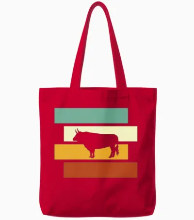 Bull Retro Tote Bags - Red