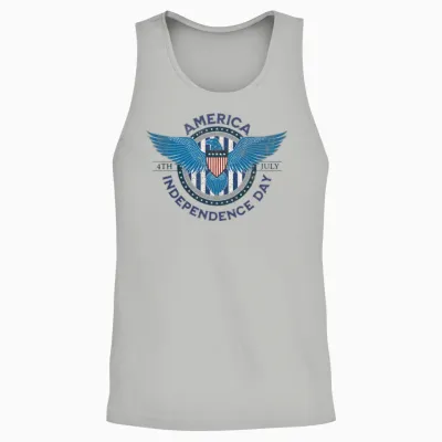American Independence Day Unisex Tank Top - Ash