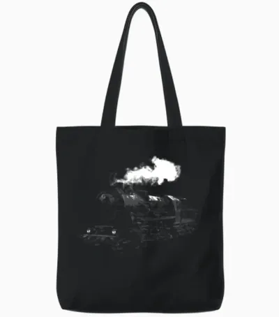 Train Tote Bags - Black