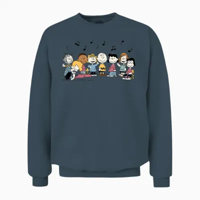 Peanuts - Schroeder Pigpen Franklin Lucy Charlie Sally Music Unisex Sweatshirt - Dark Heather