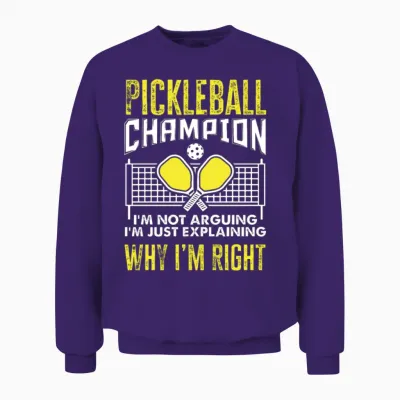 Pickleball Champion Funny Pickleball Gift Unisex Sweatshirt - Purple
