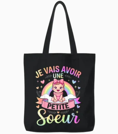 Enfant Annonce Grossesse - Bientôt Je Vais Avoir Une Petit Soeur Tote Bags - Black