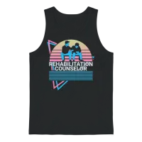 Rehabilitation Counselor Retro Unisex Tank Top - Black – 1