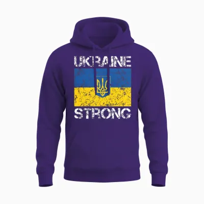 Ukraine Strong Unisex Hoodie - Purple