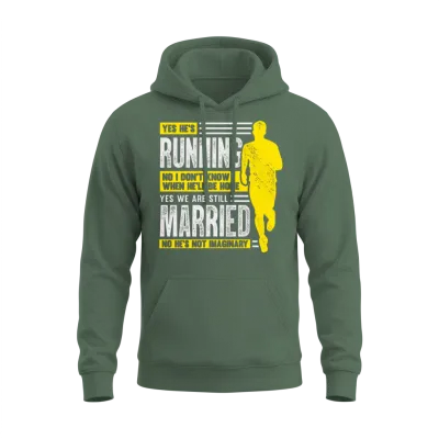 Marathon Running Runner S Wife Gift Unisex Hoodie - Military Green