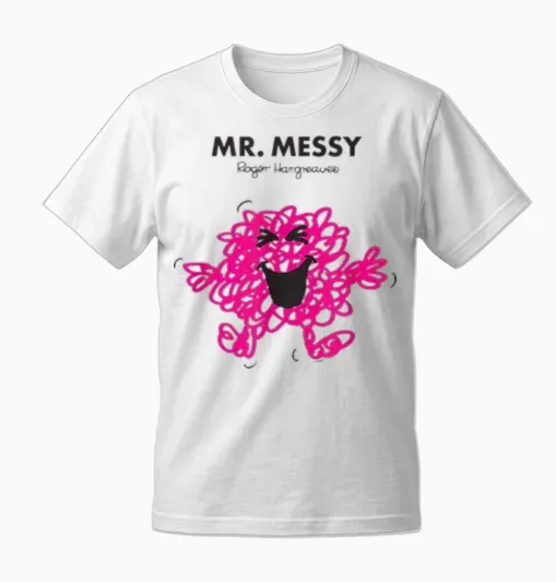 Mr. Men Mr. Messy Unisex T-Shirt - White