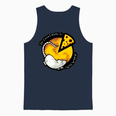 Vintage Meditation in Case I Make It Will Basic Wood Funny Unisex Tank Top - Navy