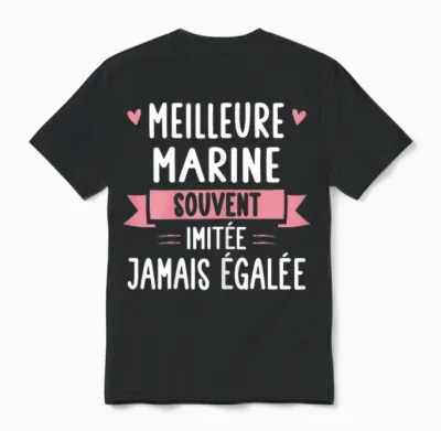 Femme Unique Humour Cadeau Personnalisé Prénom Marine Unisex T-Shirt - Black