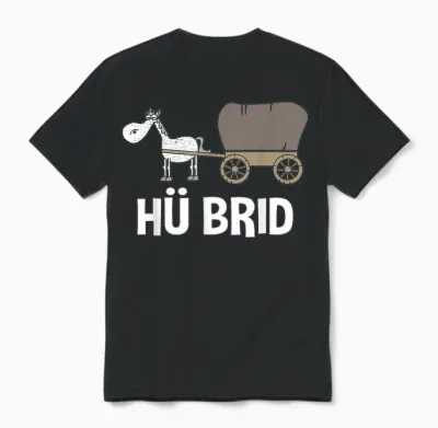 Hü Brid Funny Hybrid Car / Horse T-Shirt, Black Unisex T-Shirt - Black