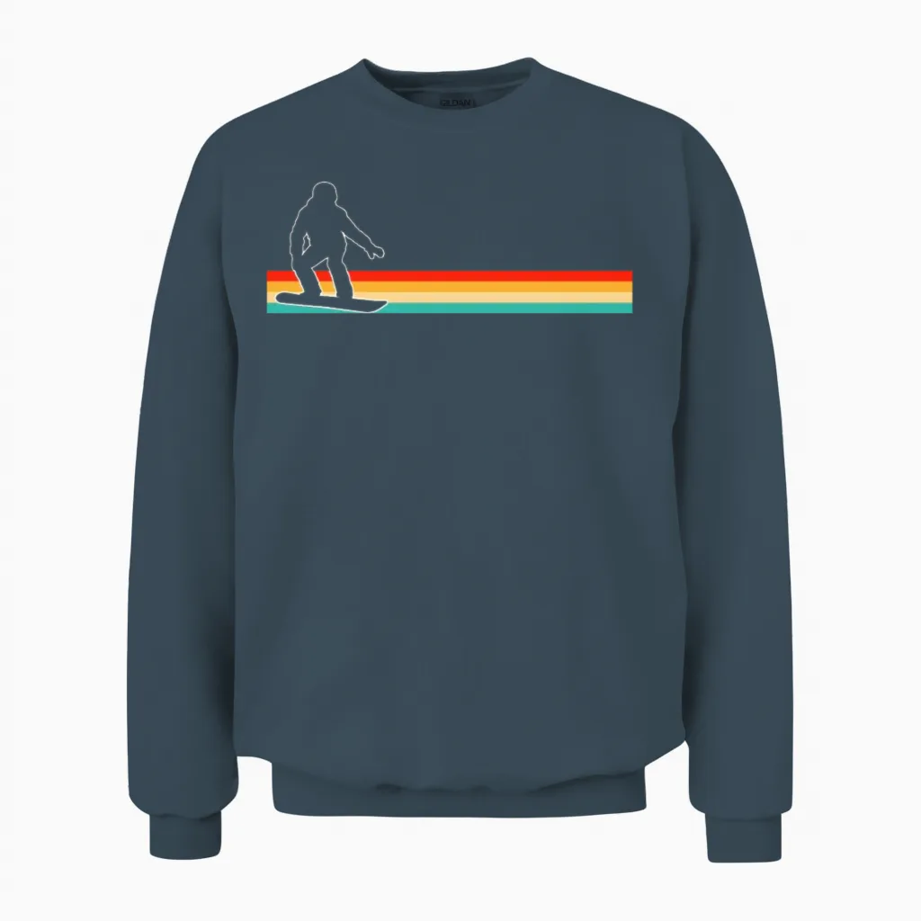 Snowboarding Retro Unisex Sweatshirt in Dark Heather