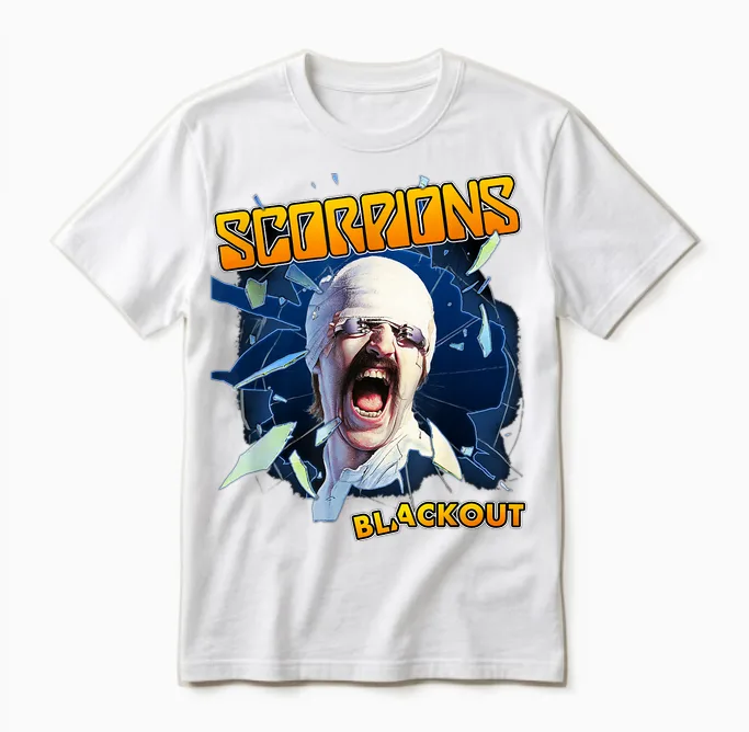 Offizielle Scorpions T-Shirt, Schwarz, Unisex, Kurzarm, S, Eu 41/15, Klassisch, Musik, Scorpions-Fans Unisex T-Shirt in White