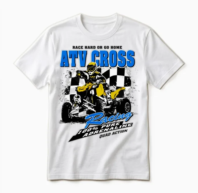 Atv - Quad - Motocross Unisex T-Shirt in White
