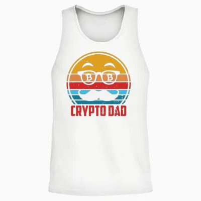 Crypto Dad, Bitcoin, Cryptocurrency, Crypto Unisex Tank Top - White