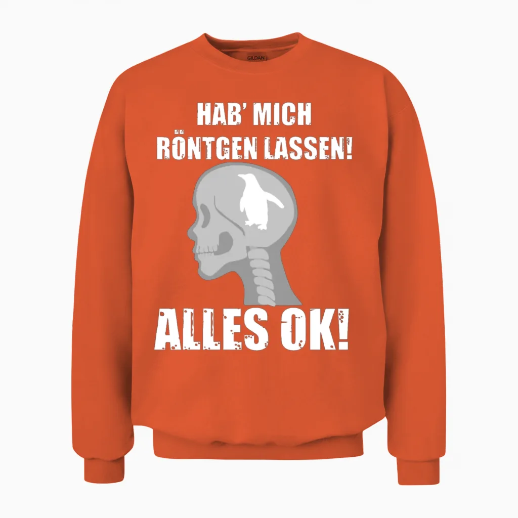 Funny German Quote Memes & Humor Gift Unisex Sweatshirt in Orange