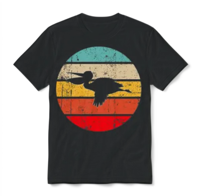 Pelican Retro Unisex T-Shirt - Black
