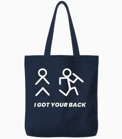 Funny Design Tote Bags - Navy